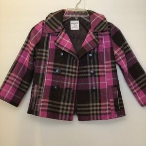 Old Navy girls plaid peacoat